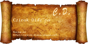 Czirok Diána névjegykártya